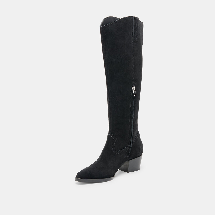 virona h2o stiefel mit weitem schaft onyx-wildleder