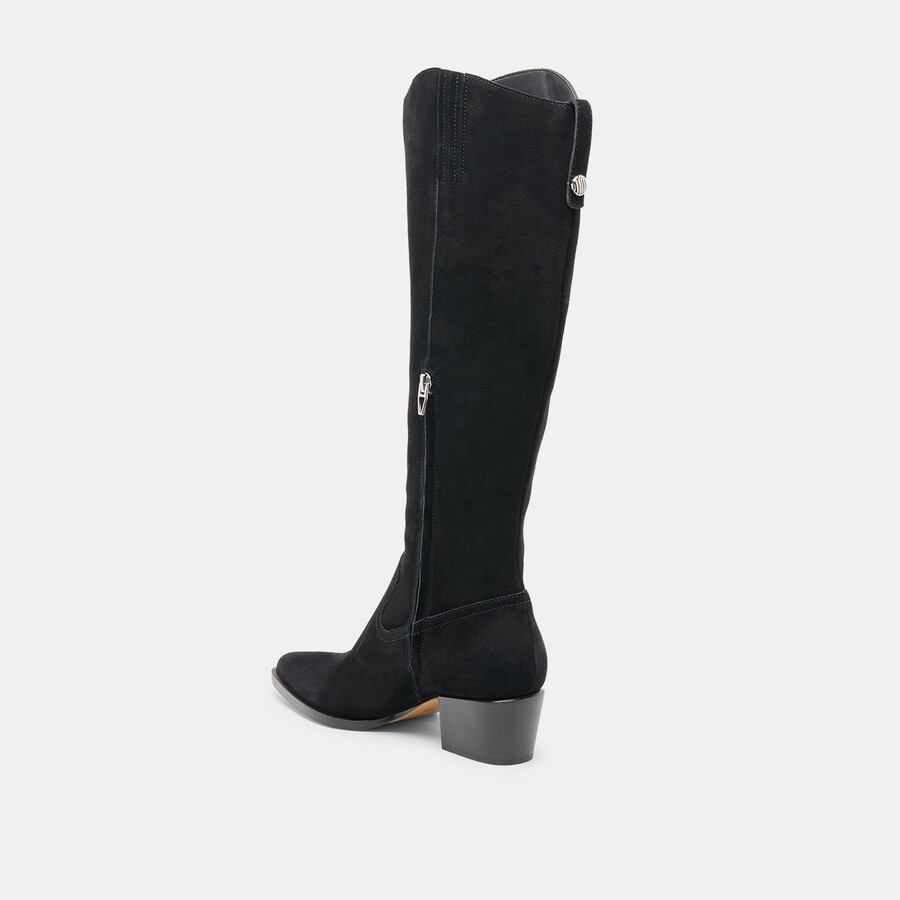 virona h2o stiefel mit weitem schaft onyx-wildleder