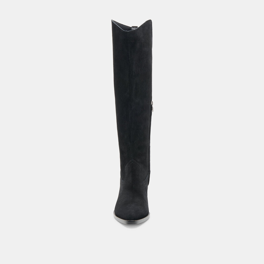 virona h2o stiefel mit weitem schaft onyx-wildleder