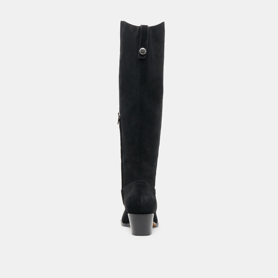 virona h2o stiefel mit weitem schaft onyx-wildleder