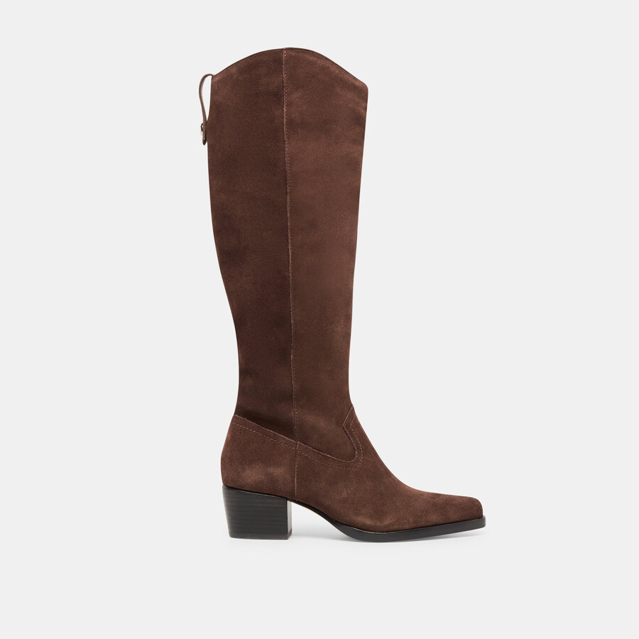 virona h2o stiefel mit weitem schaft dunkelbraunes wildleder