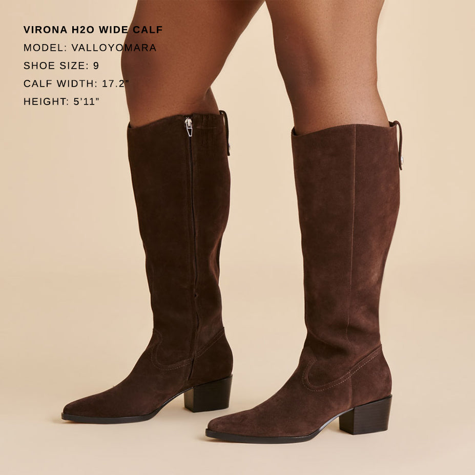 virona h2o stiefel mit weitem schaft dunkelbraunes wildleder