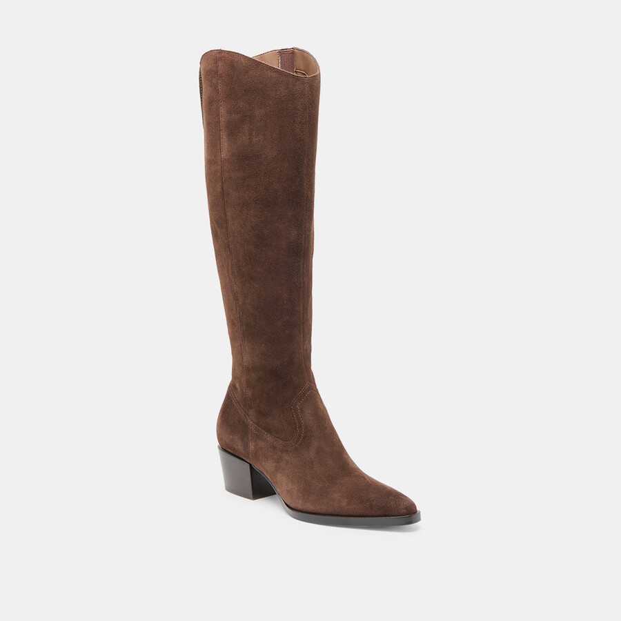 virona h2o stiefel mit weitem schaft dunkelbraunes wildleder