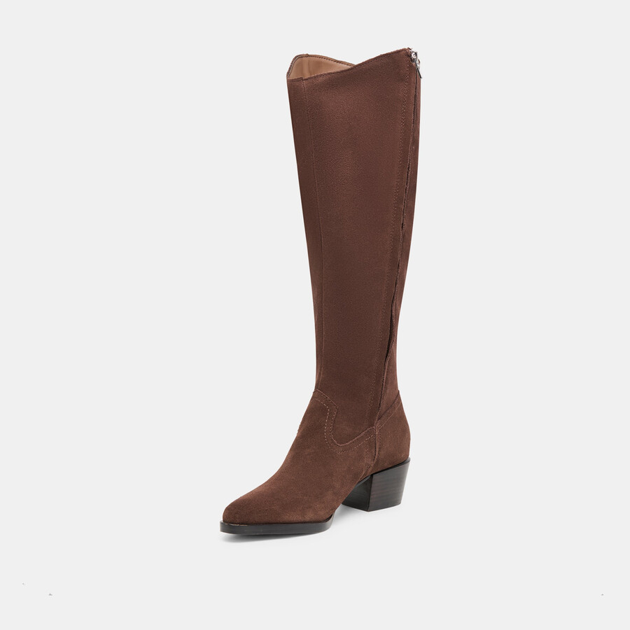 virona h2o stiefel mit weitem schaft dunkelbraunes wildleder