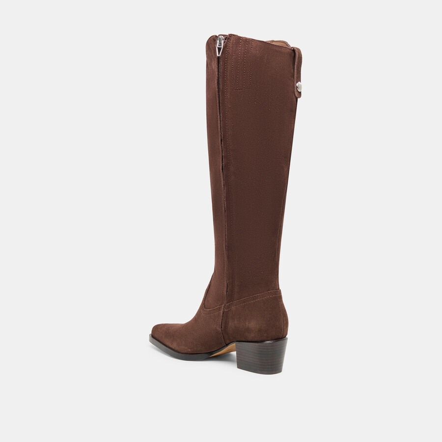virona h2o stiefel mit weitem schaft dunkelbraunes wildleder
