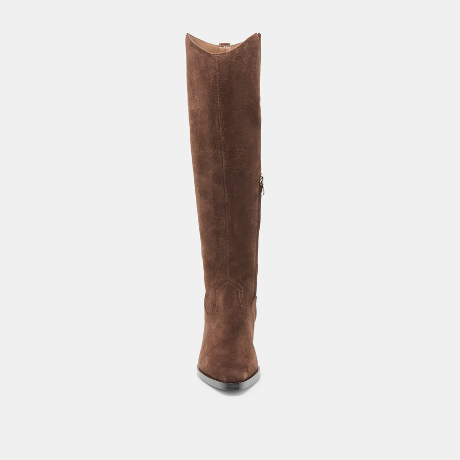 virona h2o stiefel mit weitem schaft dunkelbraunes wildleder