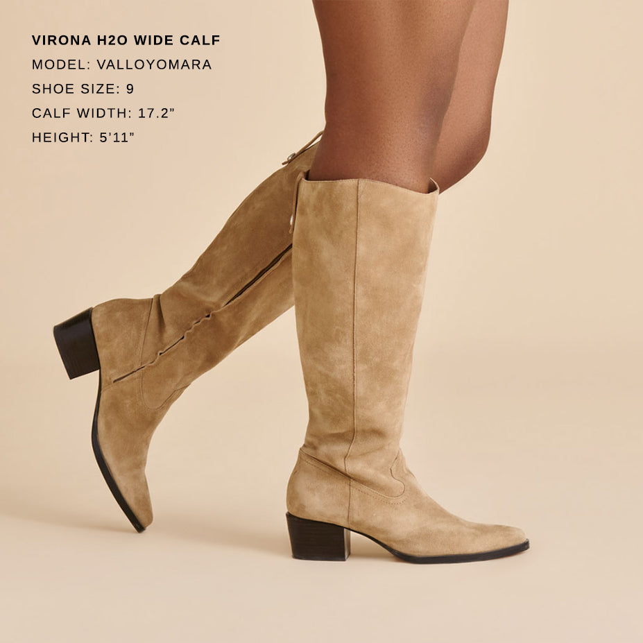 virona h2o stiefel mit weitem schaft dunkeltaupefarbenes wildleder