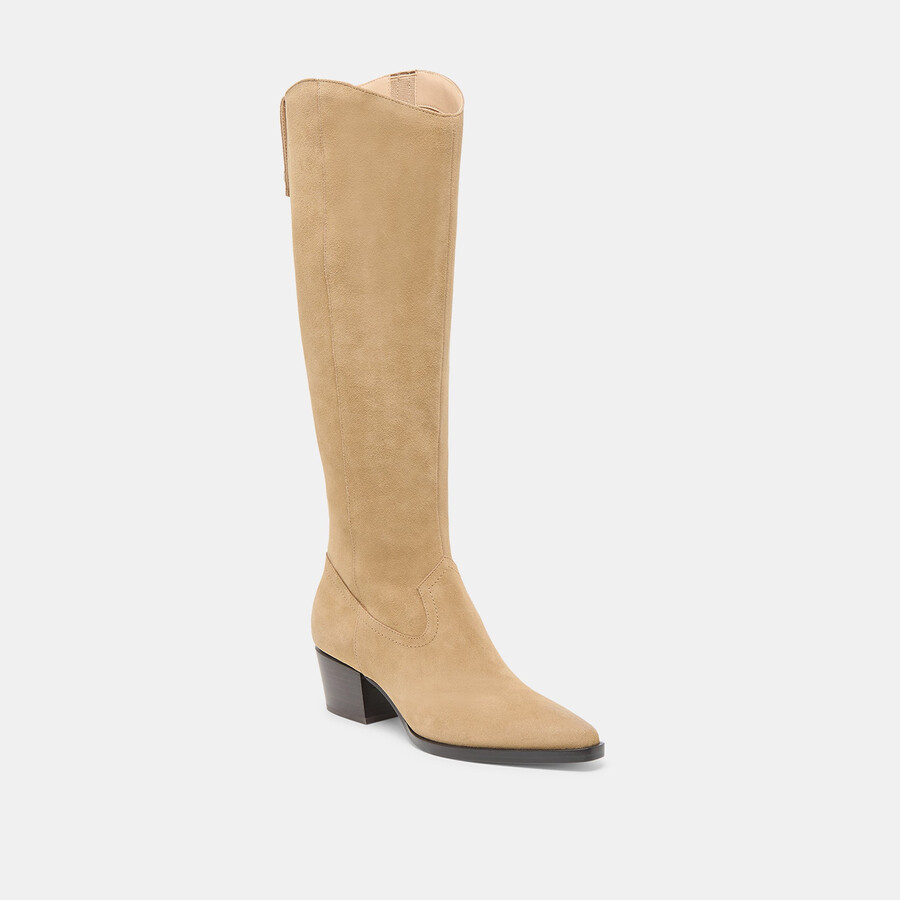 virona h2o stiefel mit weitem schaft dunkeltaupefarbenes wildleder