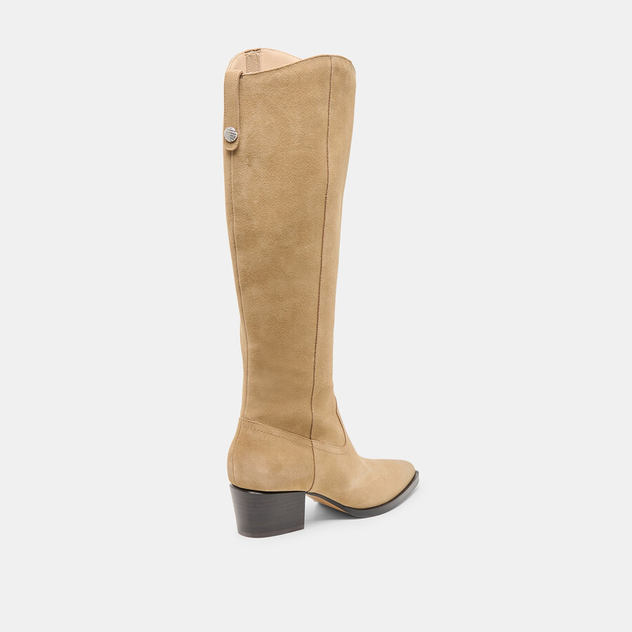virona h2o stiefel mit weitem schaft dunkeltaupefarbenes wildleder