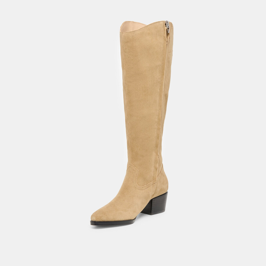 virona h2o stiefel mit weitem schaft dunkeltaupefarbenes wildleder