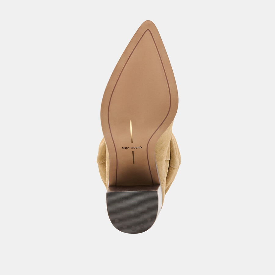 talina stiefel mit weitem schaft dunkeltaupefarbenes wildleder