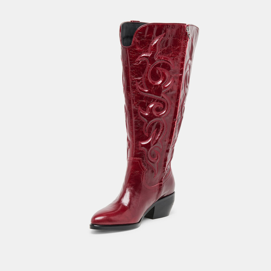 mirla stiefel mit extraweiter kalbsweite oxbloodfarbenes leder