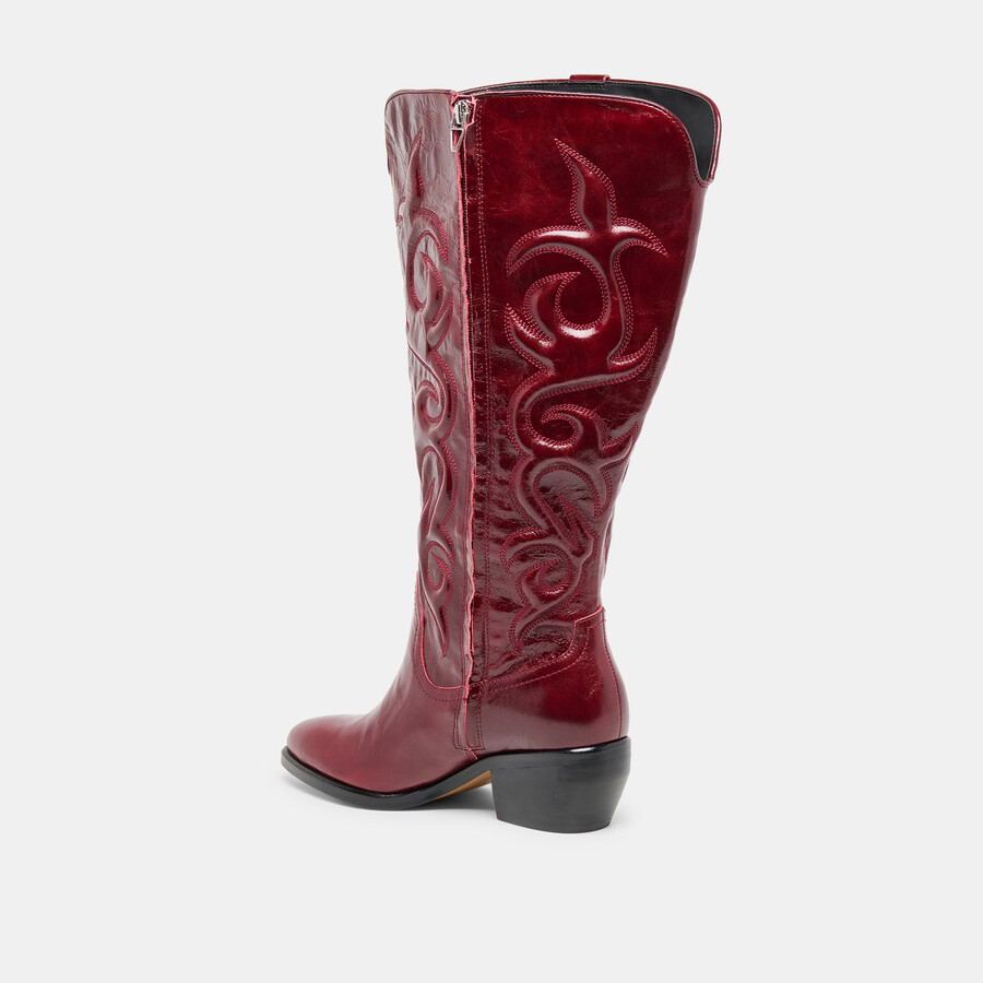 mirla stiefel mit extraweiter kalbsweite oxbloodfarbenes leder
