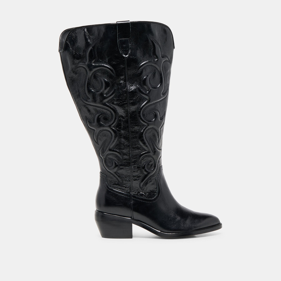 mirla stiefel aus schwarzem leder extraweite wadenweite