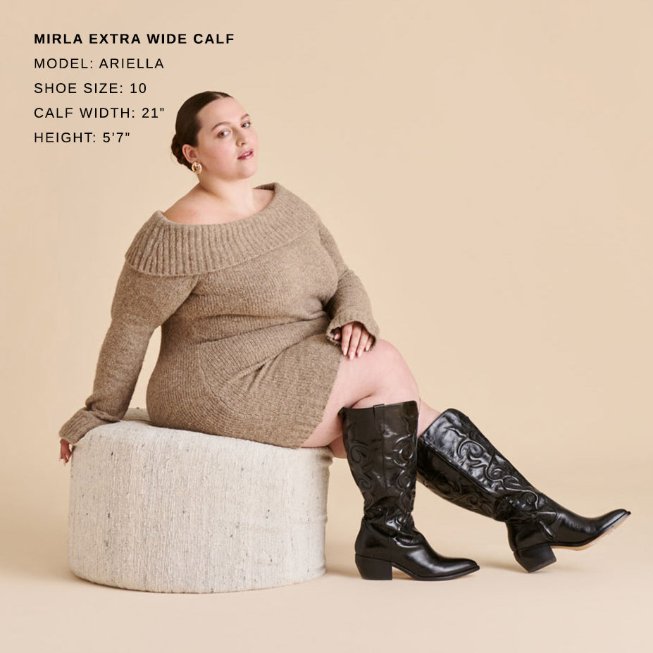 mirla stiefel aus schwarzem leder extraweite wadenweite