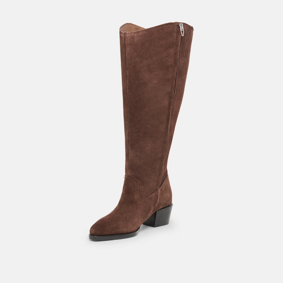 virona h2o stiefel mit extraweiter kalbsweite dunkelbraunes wildleder
