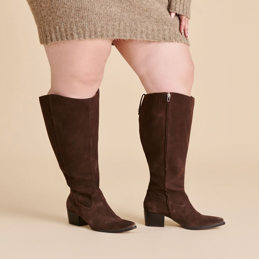 virona h2o stiefel mit extraweiter kalbsweite dunkelbraunes wildleder