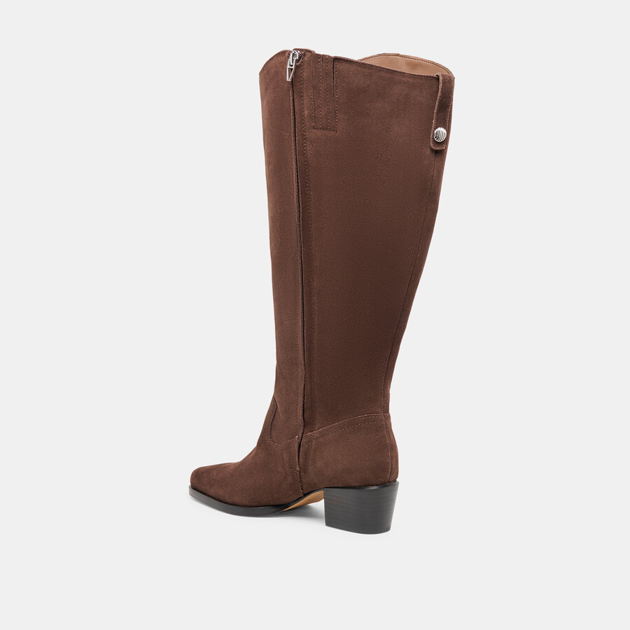 virona h2o stiefel mit extraweiter kalbsweite dunkelbraunes wildleder