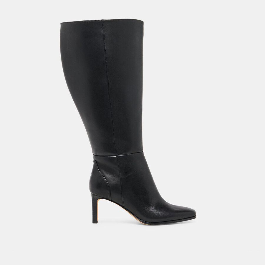 emmi stiefel mit extraweiter kalbsweite schwarzes leder