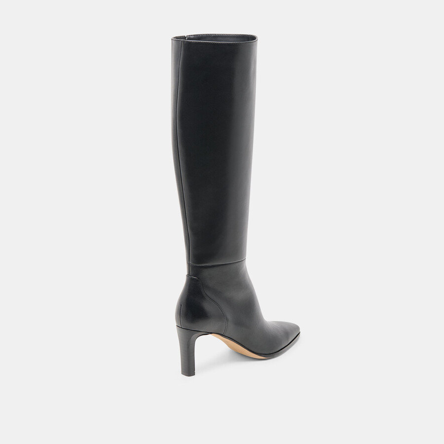 emmi stiefel mit extraweiter kalbsweite schwarzes leder
