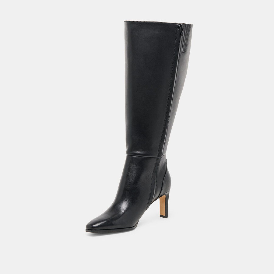 emmi stiefel mit extraweiter kalbsweite schwarzes leder