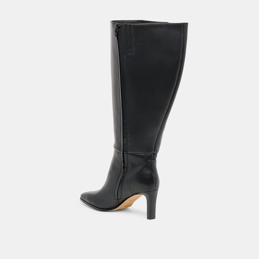 emmi stiefel mit extraweiter kalbsweite schwarzes leder