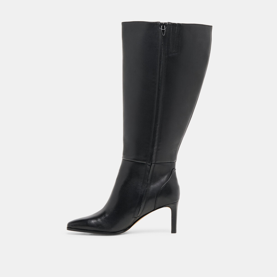 emmi stiefel mit extraweiter kalbsweite schwarzes leder
