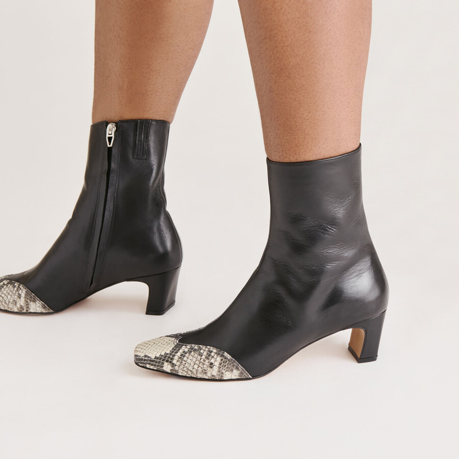 anika boots schwarz mehrfarbiges leder