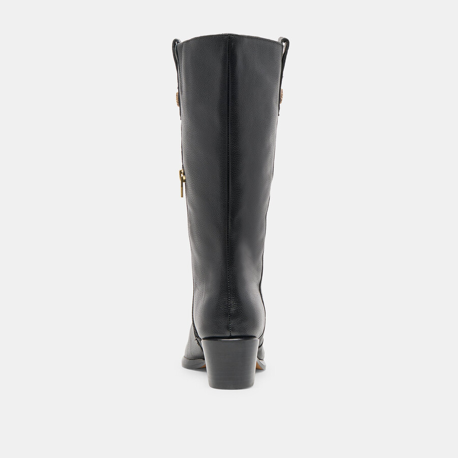 vern stiefel mit weitem schaft schwarzes leder