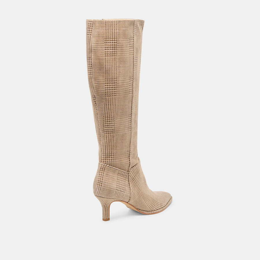 aldy boots wildleder mit fischgrätmuster
