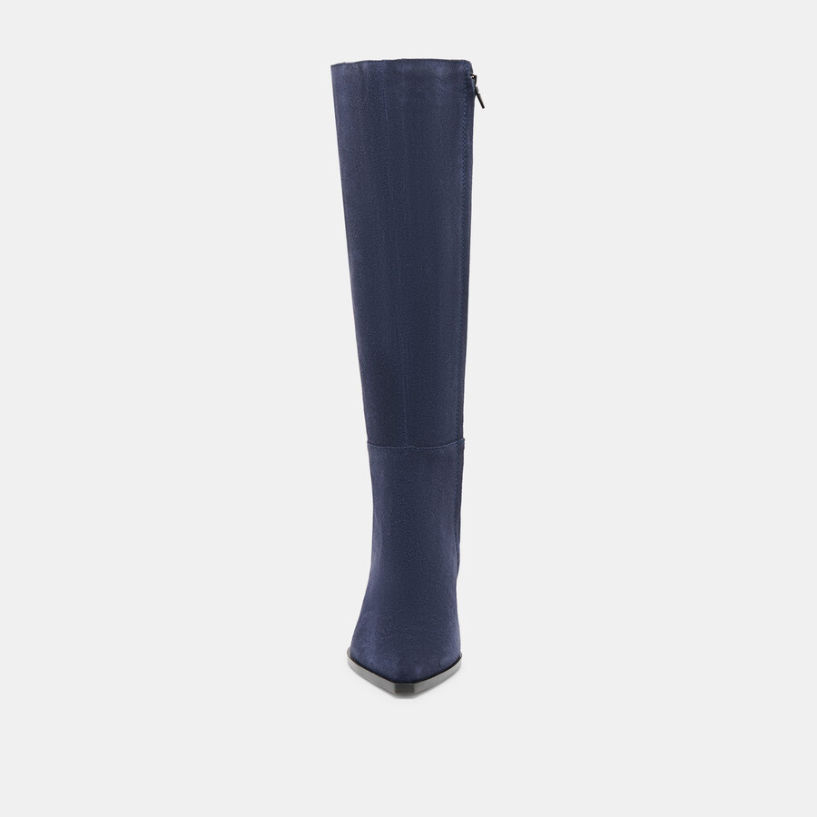 auggie stiefel mit weitem schaft marineblaues wildleder