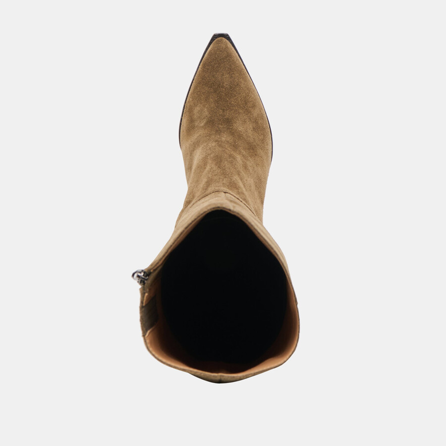 auggie stiefel mit weitem schaft olivgrünes wildleder