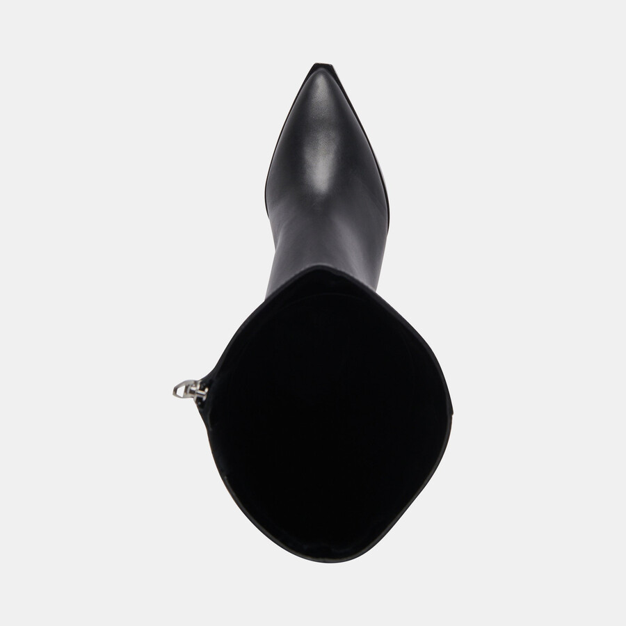 auggie stiefel aus schwarzem leder schmal geschnitten
