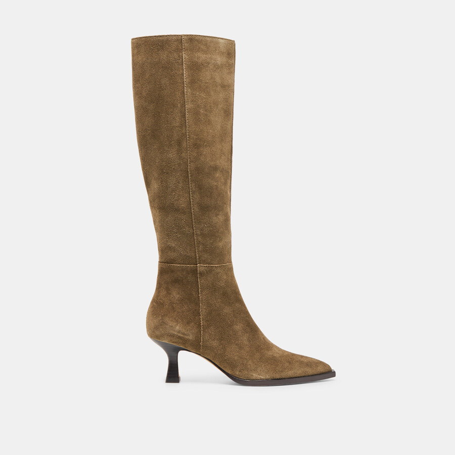 auggie boots olive suede