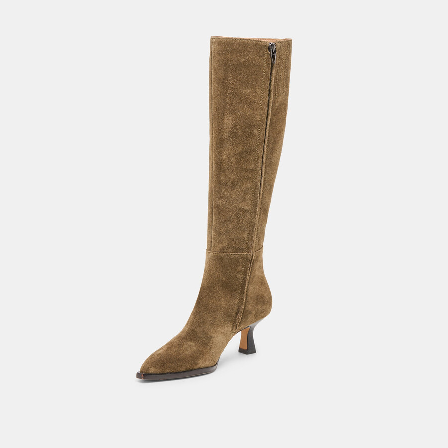 auggie boots olive suede