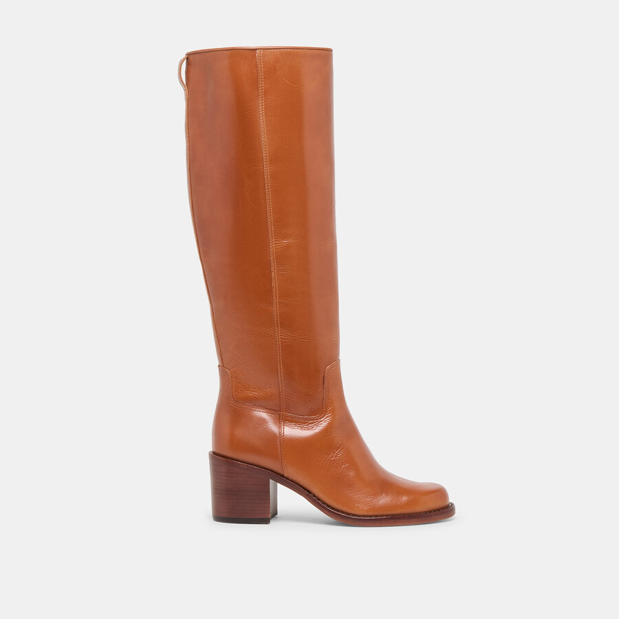 lucyle stiefel aus hellbraunem leder