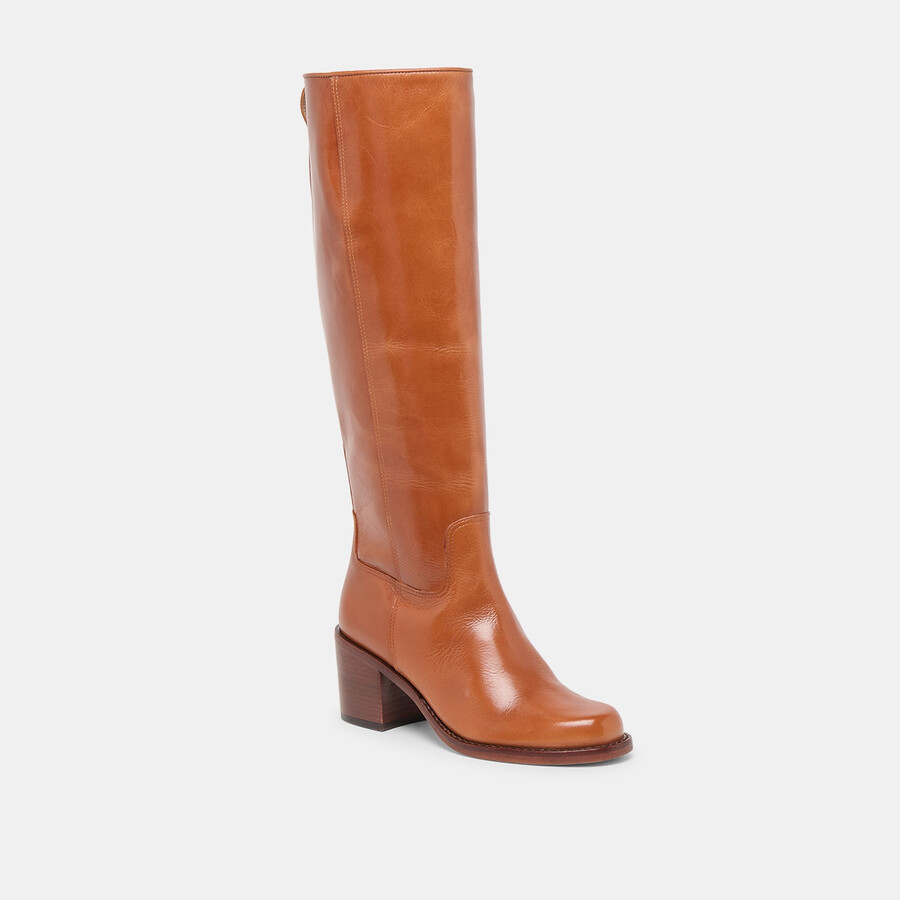 lucyle stiefel aus hellbraunem leder