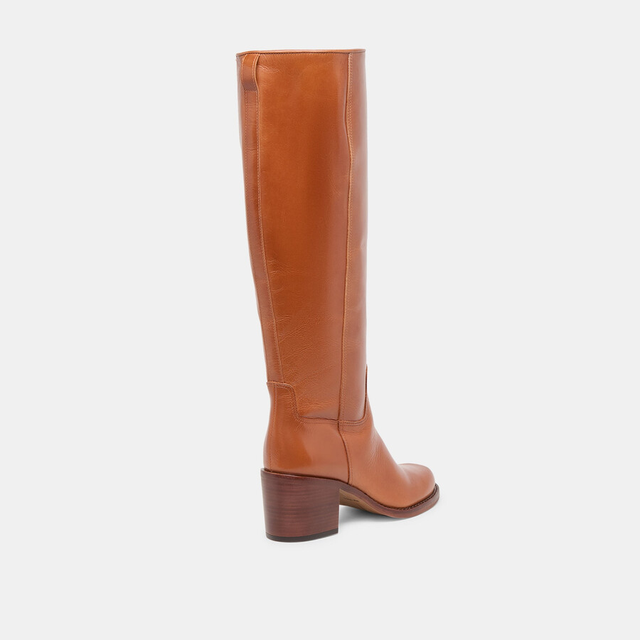 lucyle stiefel aus hellbraunem leder