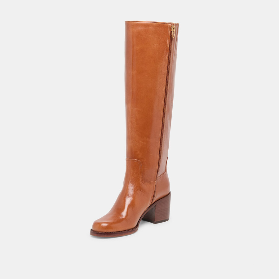 lucyle stiefel aus hellbraunem leder