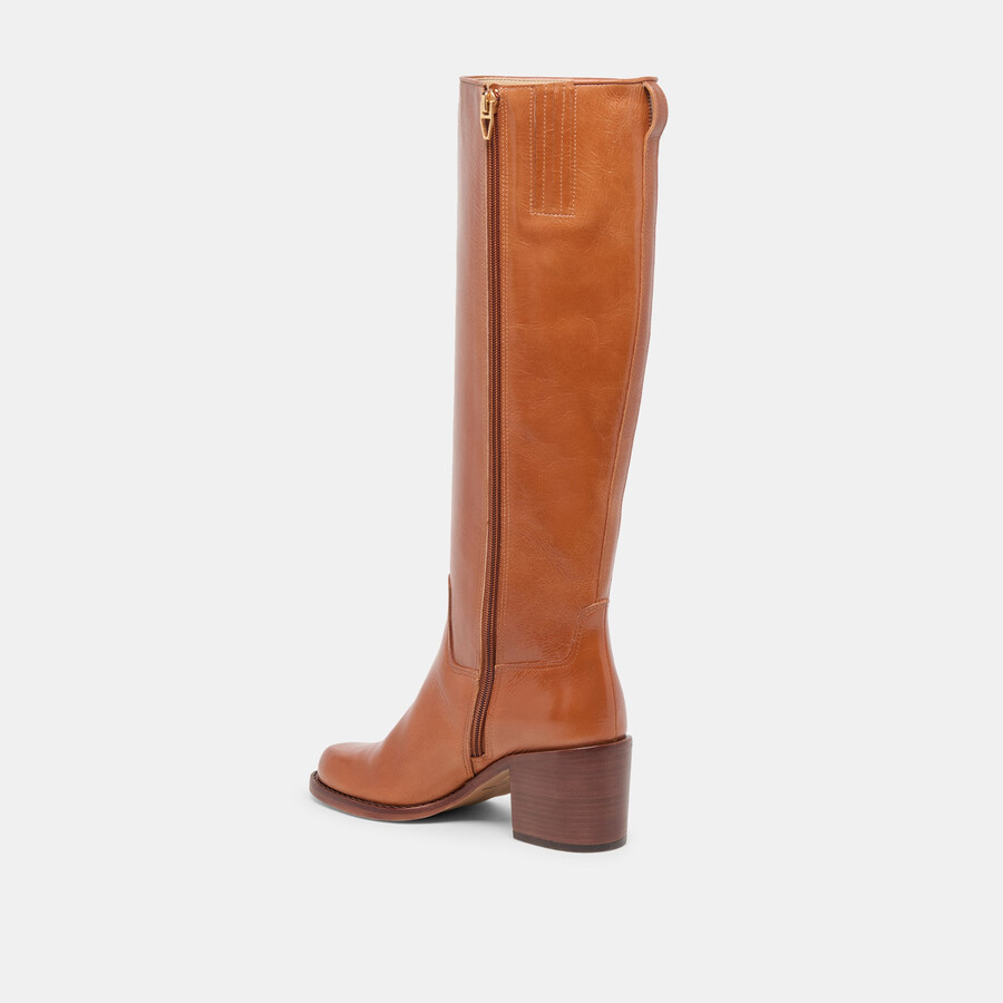 lucyle stiefel aus hellbraunem leder