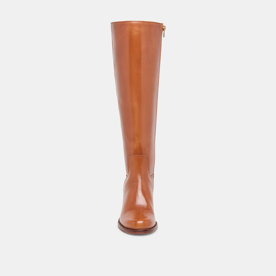 lucyle stiefel aus hellbraunem leder