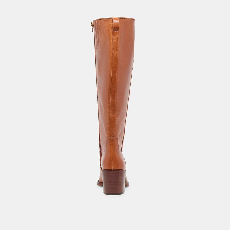 lucyle stiefel aus hellbraunem leder