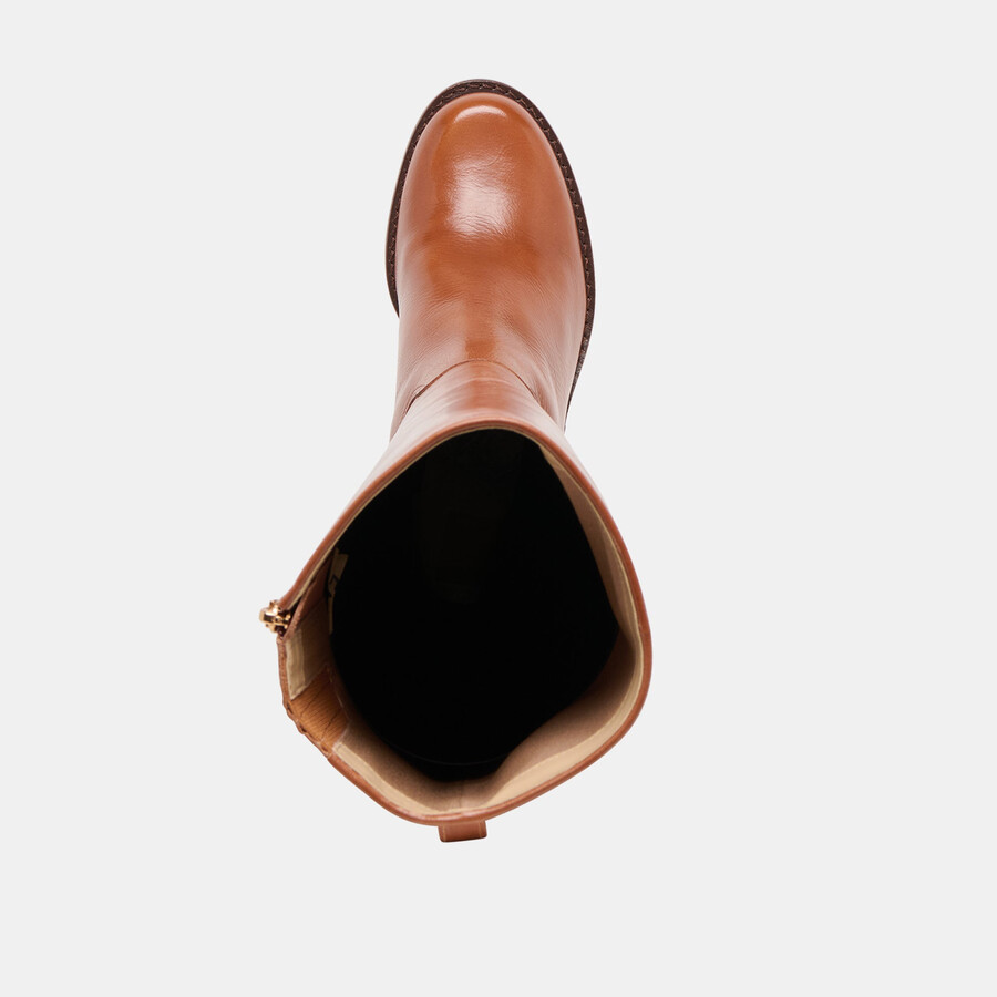lucyle stiefel aus hellbraunem leder