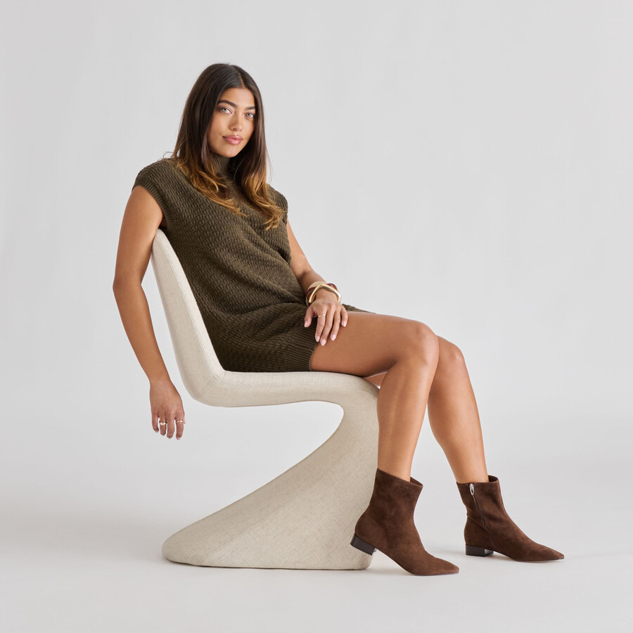 tarine stiefeletten dunkelbraunes nubukleder
