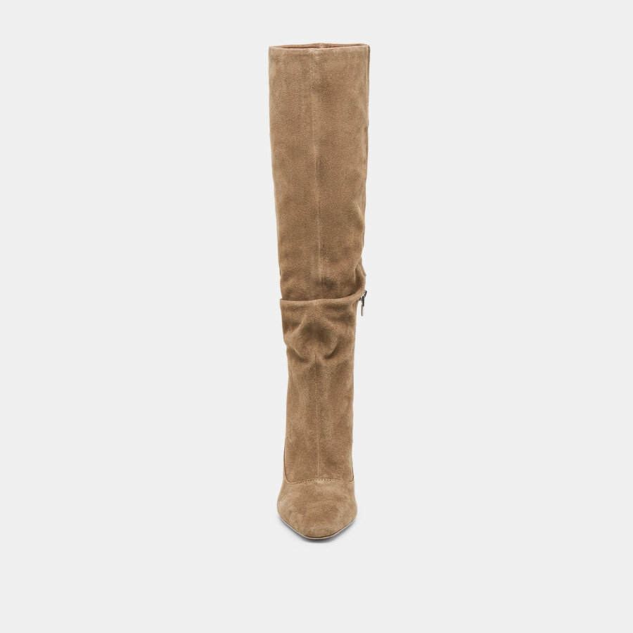 lousa stiefel mit weitem schaft olivgrünes wildleder
