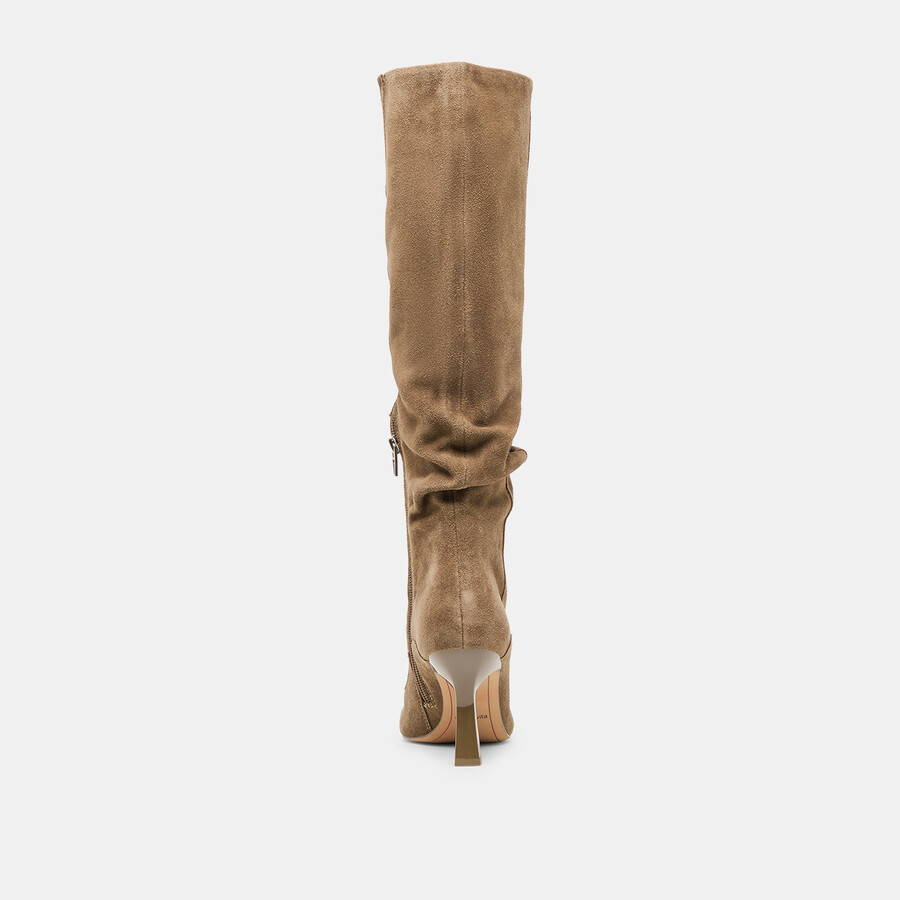 lousa stiefel mit weitem schaft olivgrünes wildleder
