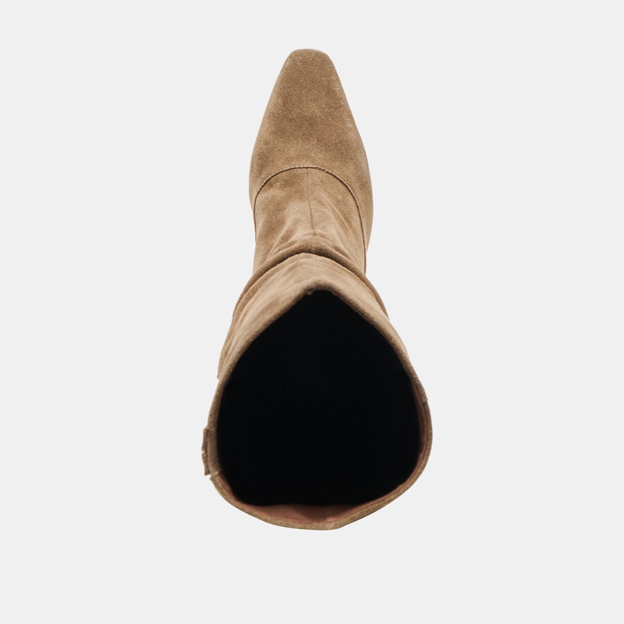 lousa stiefel mit weitem schaft olivgrünes wildleder