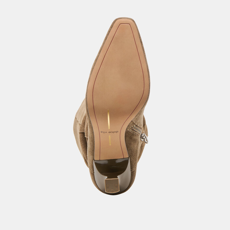 lousa stiefel mit weitem schaft olivgrünes wildleder