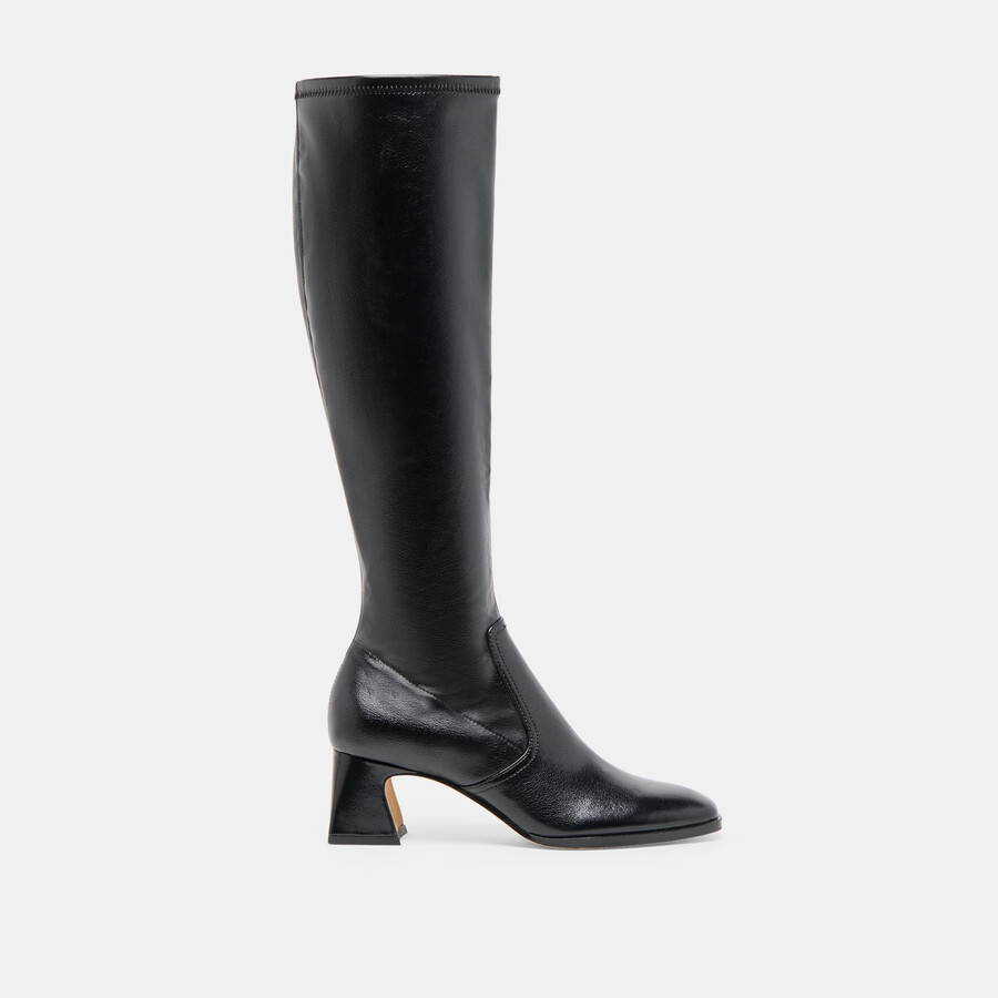 alivia stiefel aus schwarzem leder