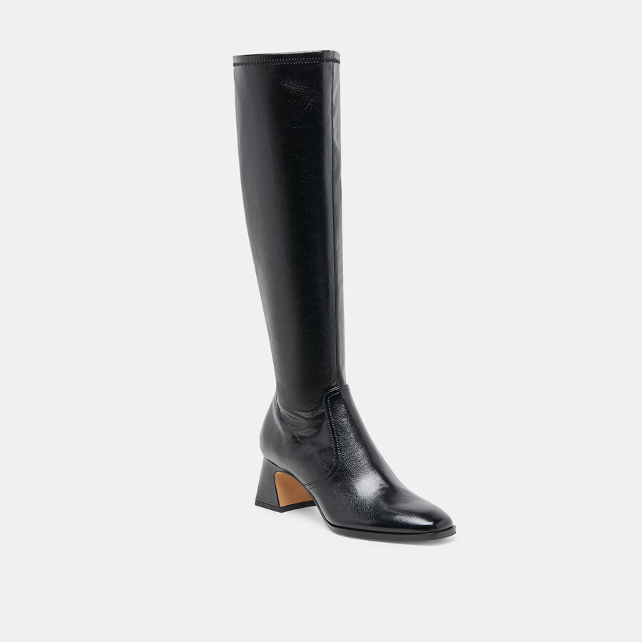 alivia stiefel aus schwarzem leder